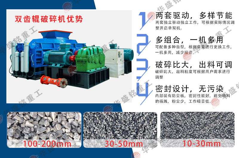 生石灰 硅石 瀝青破碎機用雙齒輥破碎機破碎比大 易維護(hù)
