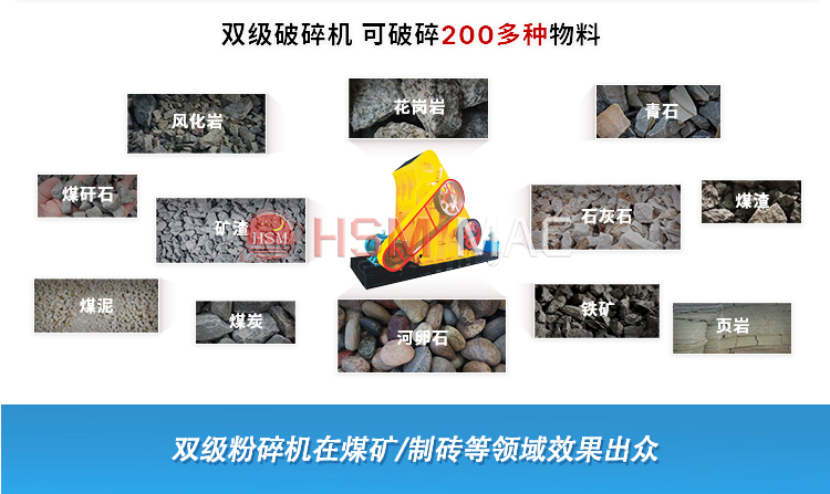 磚廠用華盛銘雙級粉碎機濕料不堵機 易維護 投資小